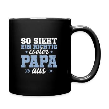 So sieht ein cooler Papa aus Vatertag - Tasse einfarbig - Schwarz - Rechts