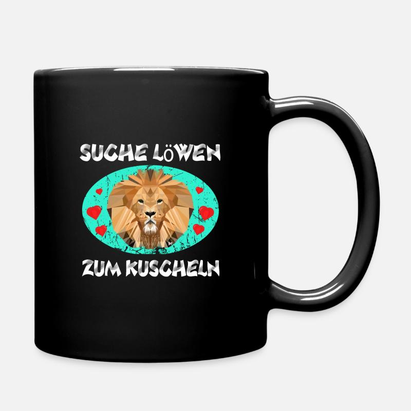 Suche Löwen zum Kuscheln - Tasse einfarbig - Schwarz