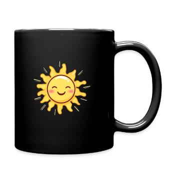 SONNE SONNENSCHEIN SONNENBLUME - Tasse einfarbig - Schwarz - Rechts