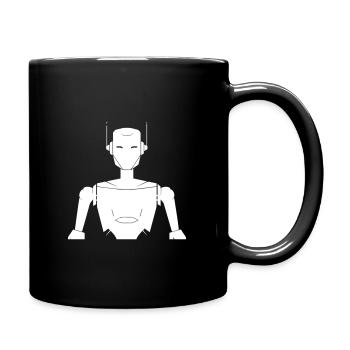 Roboter - Maschinen Cyborg - Tasse einfarbig - Schwarz - Rechts