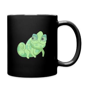 Chaméléon vert - Mug uni - noir - Droite