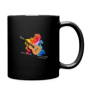 gitarre akustik gitarre mit farben Geschenk - Tasse einfarbig - Schwarz - Rechts