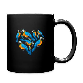 Herz Ara - Tasse einfarbig - Schwarz - Rechts