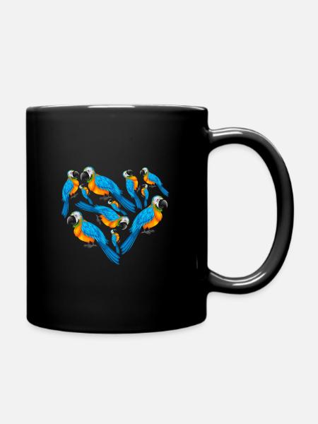 Herz Ara - Tasse einfarbig - Schwarz