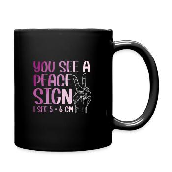 You See a peace sign 1 see 5 - 6 cm - Tasse einfarbig - Schwarz - Rechts