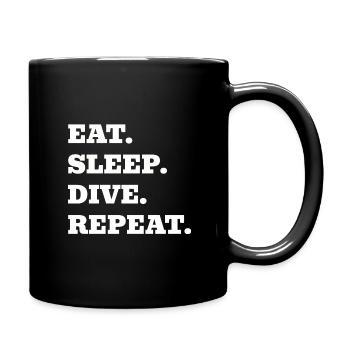 🤿 "Eat. Sleep. Dive. Repeat." Shirt 🤿 - Full Colour Mug - black - Right