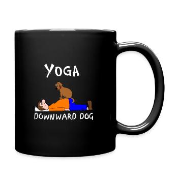 Yoga Chien tête en bas - Mug uni - noir - Droite