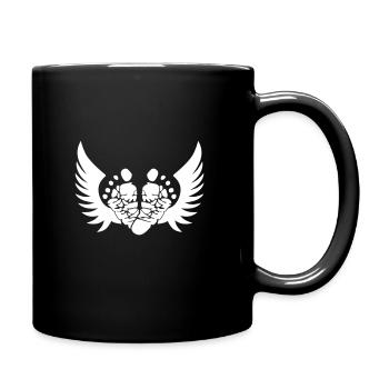 Baby feet wings pregnancy birth baby - Full Colour Mug - black - Right