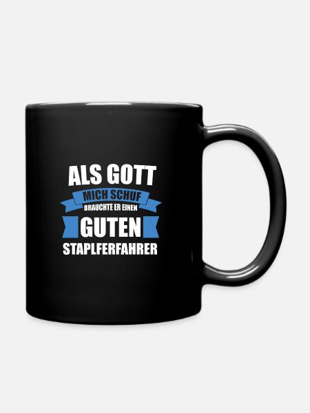 Stapler Staplerfahrer Geschenk - Tasse einfarbig - Schwarz