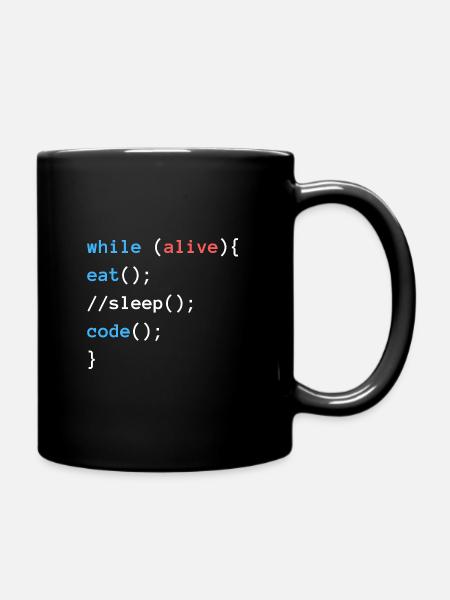 Eat Sleep Code | Programmierer Design - Tasse einfarbig - Schwarz