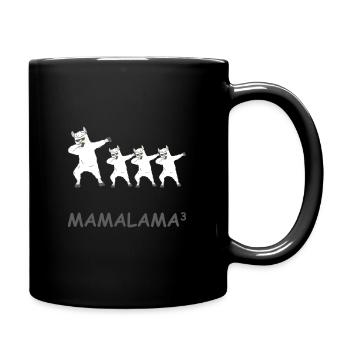 Schwanger werdene Mutter Drillinge Lama - Tasse einfarbig - Schwarz - Rechts