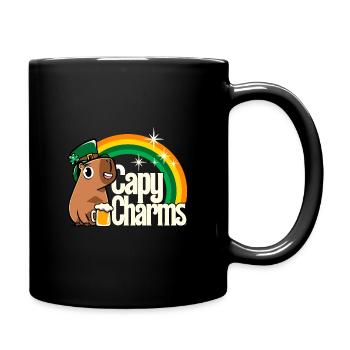 St. Patrick's Day - Capy rainbow charms - Full Colour Mug - black - Right