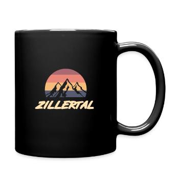 zillertal berge retro Farben Geschenk - Tasse einfarbig - Schwarz - Rechts