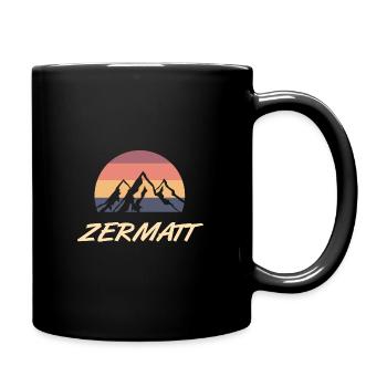 zermatt retro bergsport - Tasse einfarbig - Schwarz - Rechts