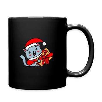Chat de Noël - Mug uni - noir - Droite