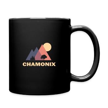 chamonix triangles mountains geometry - Full Colour Mug - black - Right