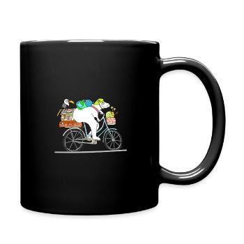 Biker Bear - off on vacation - Full Colour Mug - black - Right