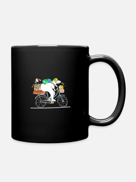 Biker Bär - ab in den Urlaub - Tasse einfarbig - Schwarz