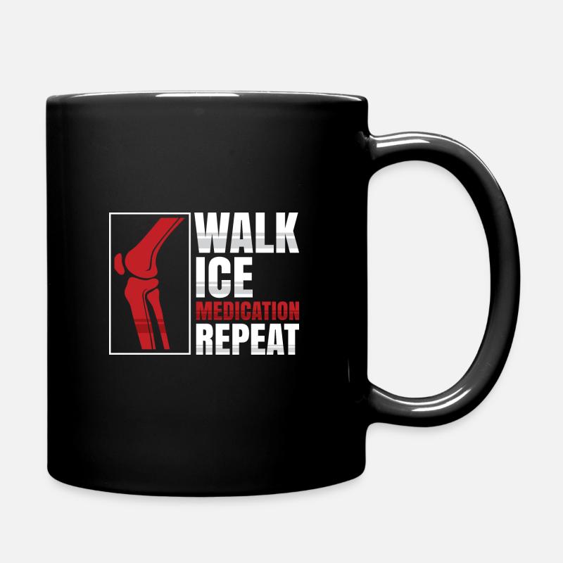 Walk Ice Medication Repeat - Tasse einfarbig - Schwarz