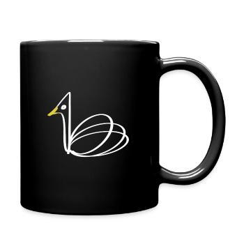 Dessin en ligne Swan sur les vêtements - Mug uni - noir - Droite