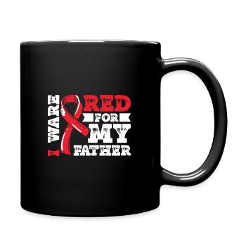 I ware red for my father - Tasse einfarbig - Schwarz - Rechts