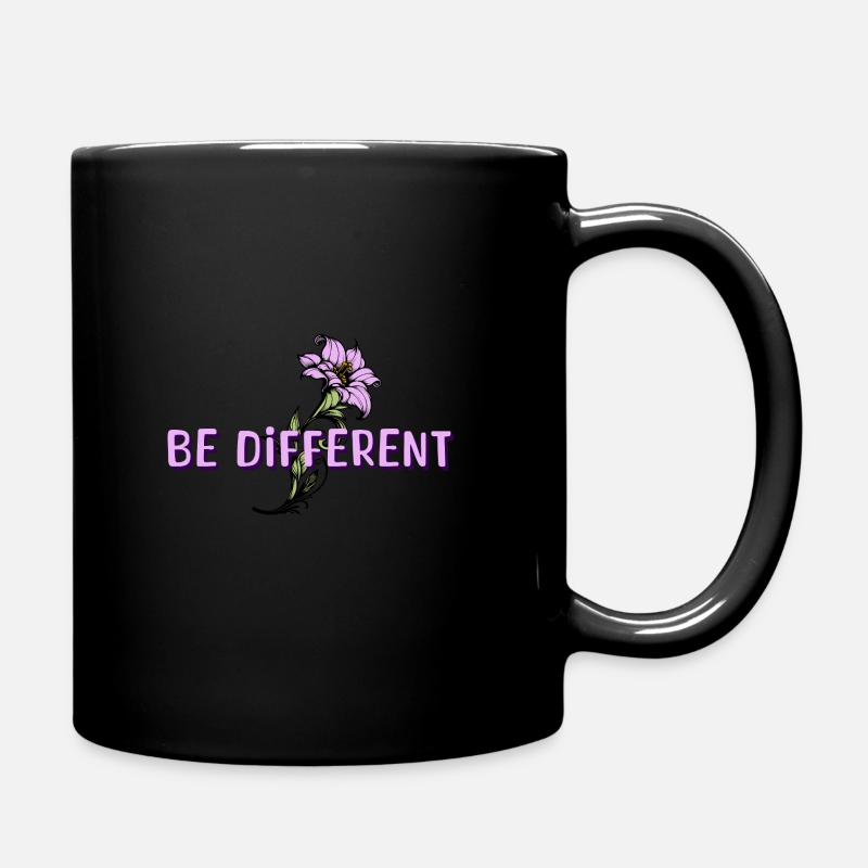BE DIFFERENT - Jardin de fleurs de lys violets - Mug uni - noir