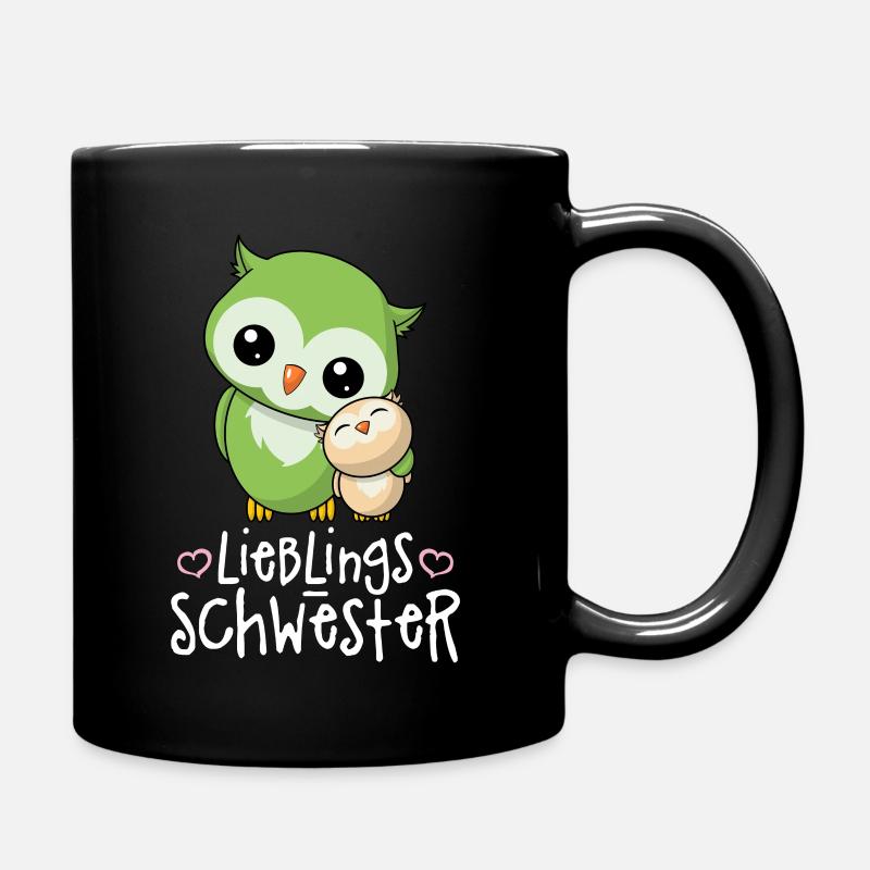 Lieblingsschwester - Beste Schwester Geschwister - Tasse einfarbig - Schwarz
