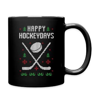 joyeux hockey enfants laide noel hockey noel - Mug uni - noir - Droite