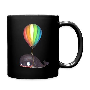La baleine volante - Mug uni - noir - Droite