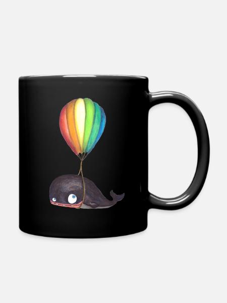 Der fliegende Wal - Tasse einfarbig - Schwarz