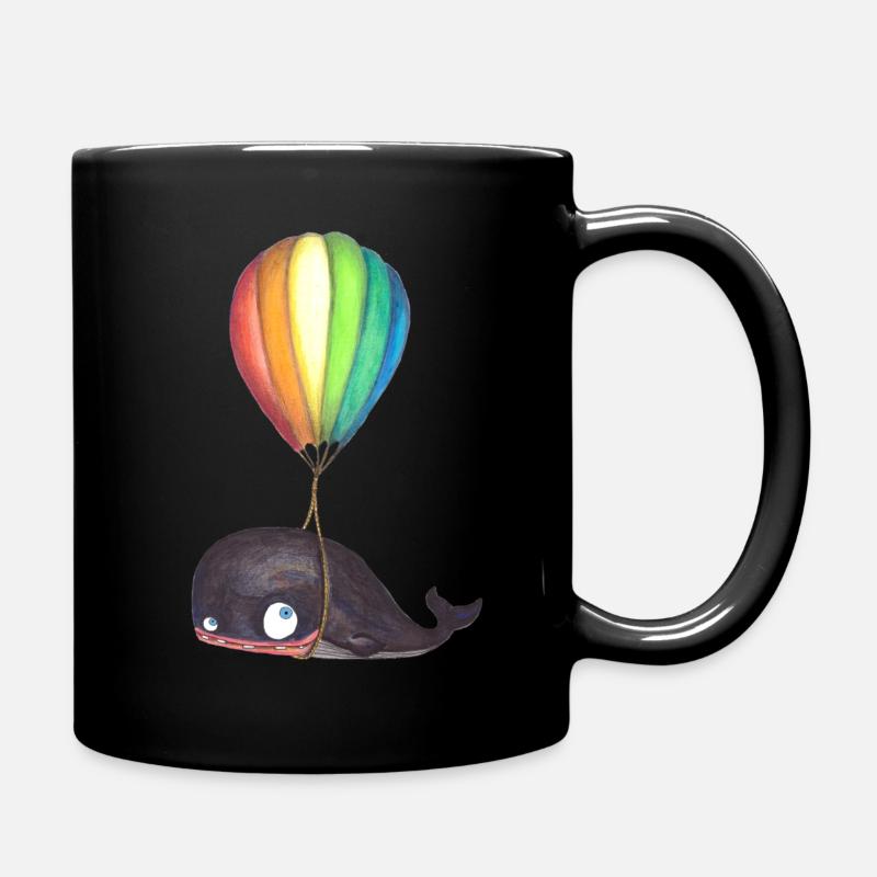 Der fliegende Wal - Tasse einfarbig - Schwarz