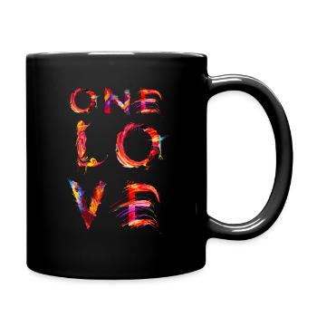 One Love for unity and peace - Full Colour Mug - black - Right