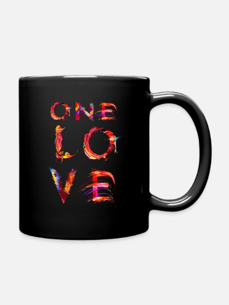 Un seul amour pour l'unité et la paix - Mug uni - noir