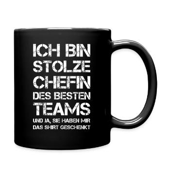Stolze Chefin Besten Teams Das Shirt Geschenkt - Tasse einfarbig - Schwarz - Rechts