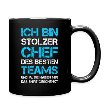 Stolzer Chef Besten Teams Haben Shirt Geschenkt - Tasse einfarbig - Schwarz - Rechts