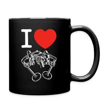 Ich liebe Desmo - ich liebe das Desmodromische - Tasse einfarbig - Schwarz - Rechts