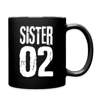 Sister 01 sister 02 sisters girlfriends cool - Full Colour Mug - black - Right