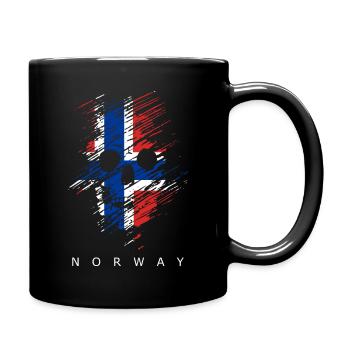 Norway Flag Scandinavia Norwegian Flag - Full Colour Mug - black - Right