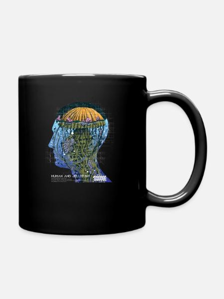 Mensch Qualle, Jellyfish Human, Kunst Fantasy - Tasse einfarbig - Schwarz