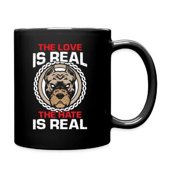 Kampfhund Terrier Pittie - Tasse einfarbig - Schwarz - Rechts