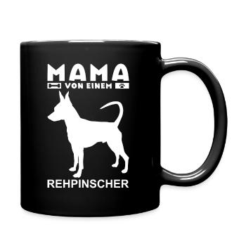 Zwergpinscher Mama von einem Rehpinscher Geschenk - Tasse einfarbig - Schwarz - Rechts