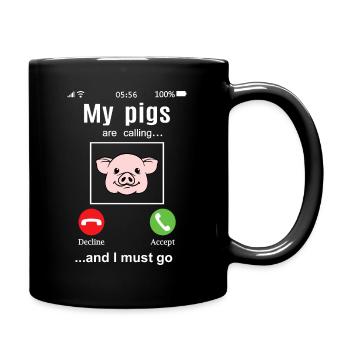 My pigs call pig farmer farm Fun - Full Colour Mug - black - Right