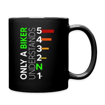 motorcycle 5 speed moped biker mz one down four up S5 - Full Colour Mug - black - Right