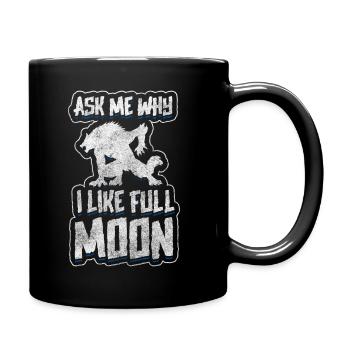 Pleine Lune Monstre Peur - Mug uni - noir - Droite