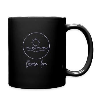 Ocean love, beach, coast, vacation, holidays, sea - Tasse einfarbig - Schwarz - Rechts