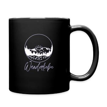 Wanderliebe - Natur, Outdoor, grün - Tasse einfarbig - Schwarz - Rechts