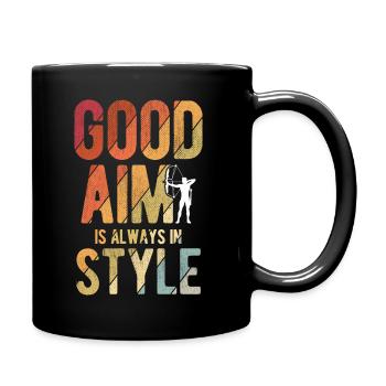 Bogenschießen Archery - Tasse einfarbig - Schwarz - Rechts