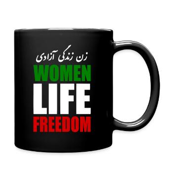 Women life freedom - Tasse einfarbig - Schwarz - Rechts