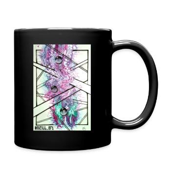pink bubbles - Tasse einfarbig - Schwarz - Rechts