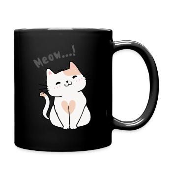 Meow Katzendesign - Tasse einfarbig - Schwarz - Rechts